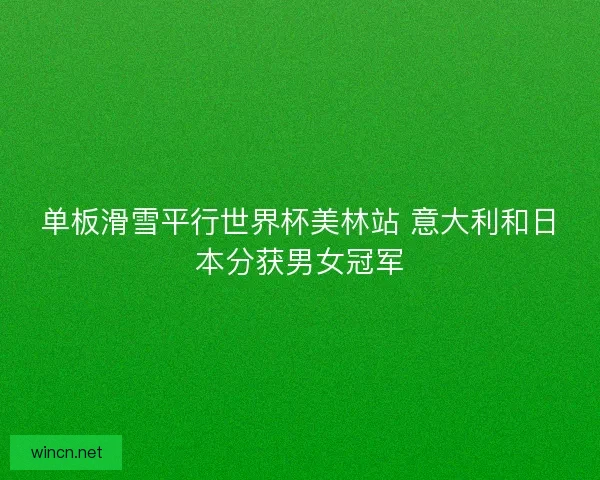单板滑雪平行世界杯美林站 意大利和日本分获男女冠军